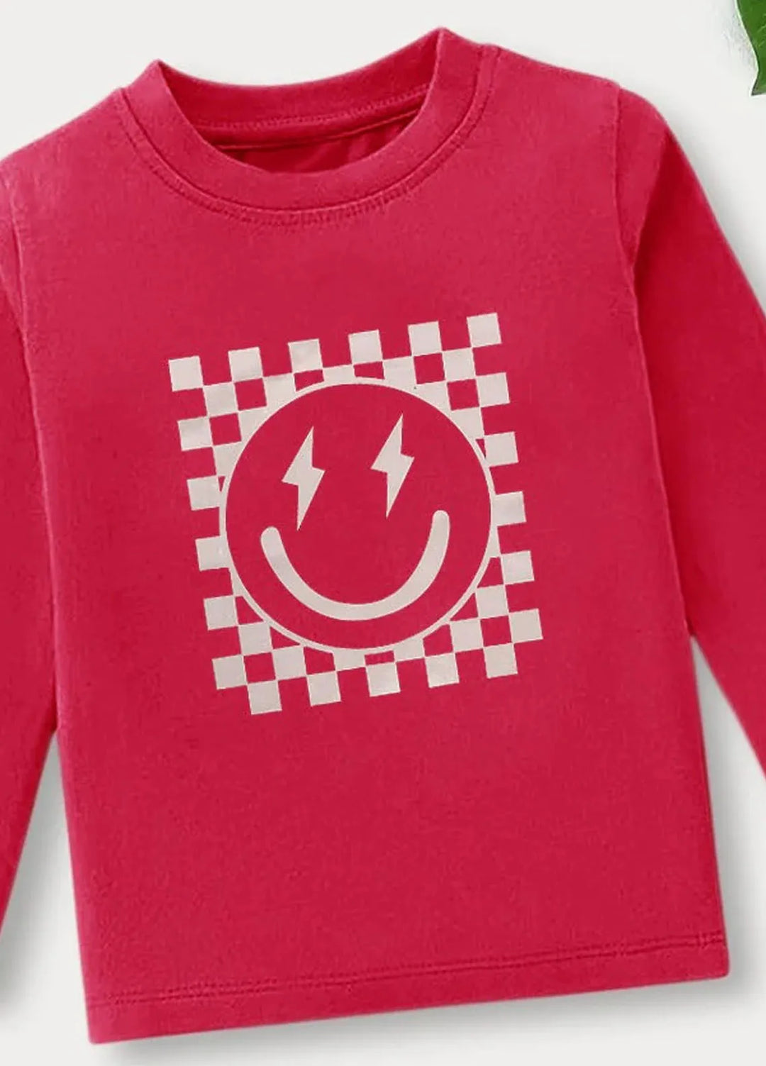 Baby Nest Pink Smiles And Good Vibe Printed Full Sleeves T shirt for Kids - BNDR-86