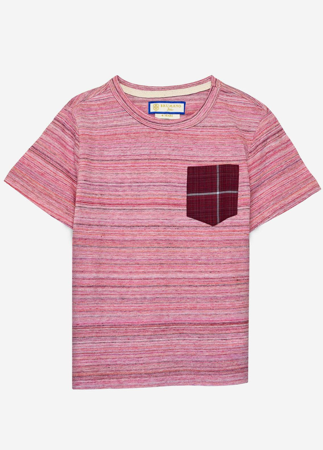Brumano Cotton Casual T-Shirts for Boys - Pink Striped T-Shirt - Junior