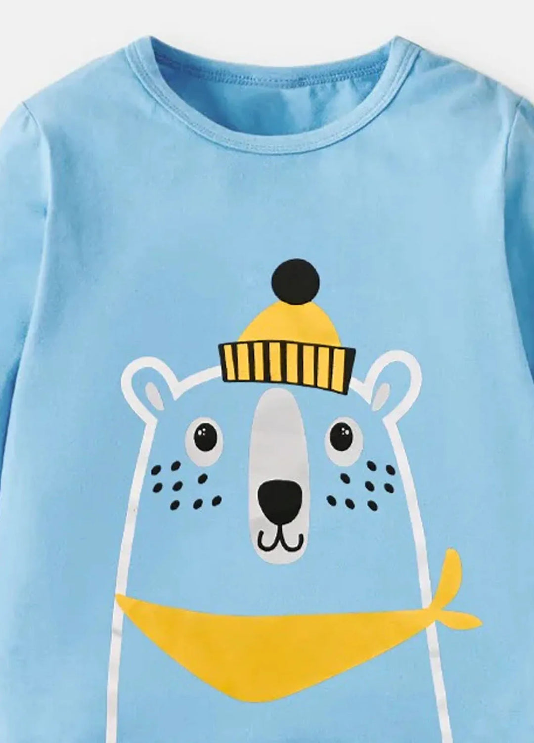 Baby Nest Plain Full Sleeves T Shirt for Boys Blue - SBT-315-Plain