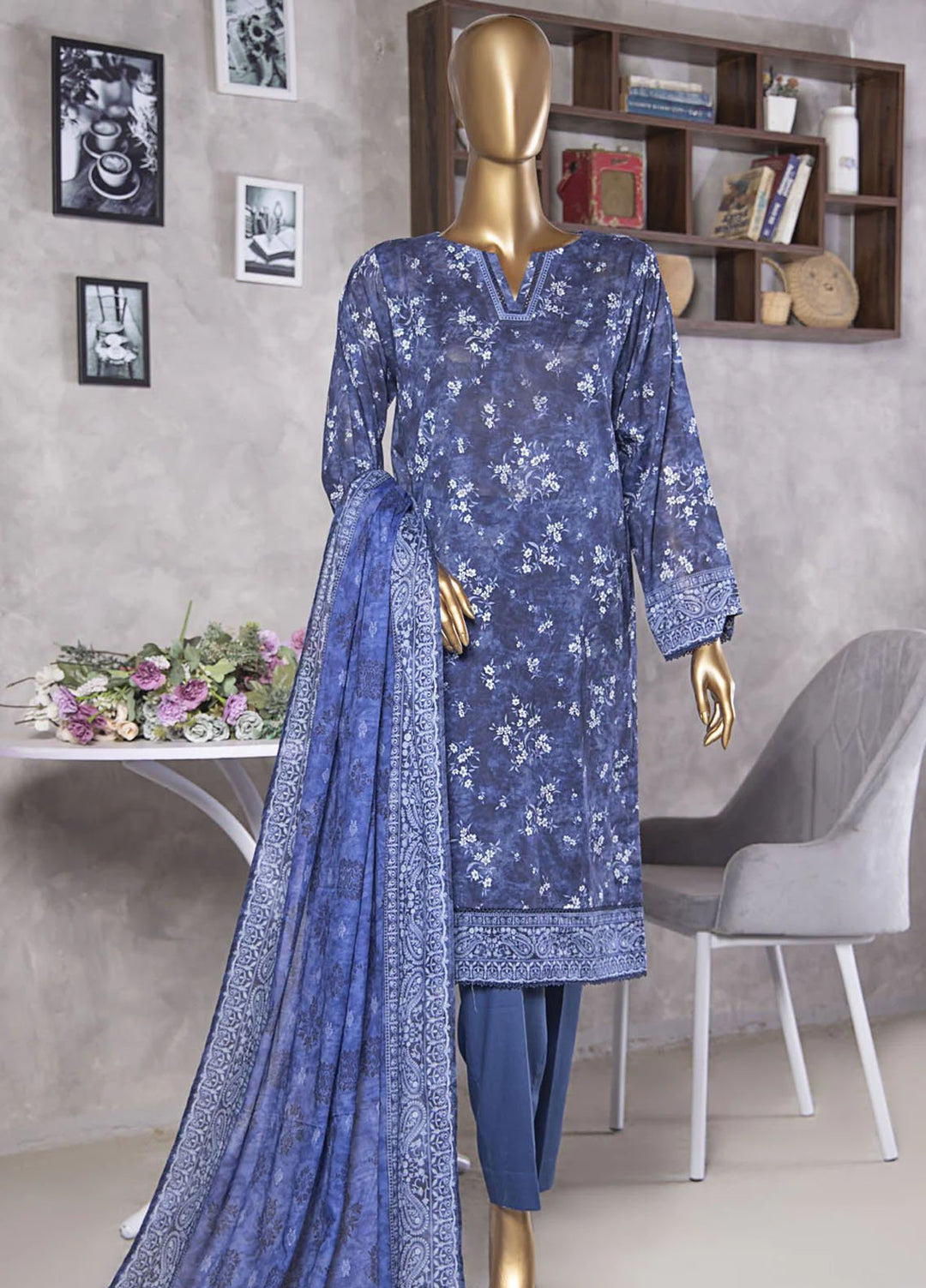Platinuim Print by HZ Textiles Digital Printed Lawn Suits Unstitched 3 Piece HZ25PDP PPC-405 - Summer Collection
