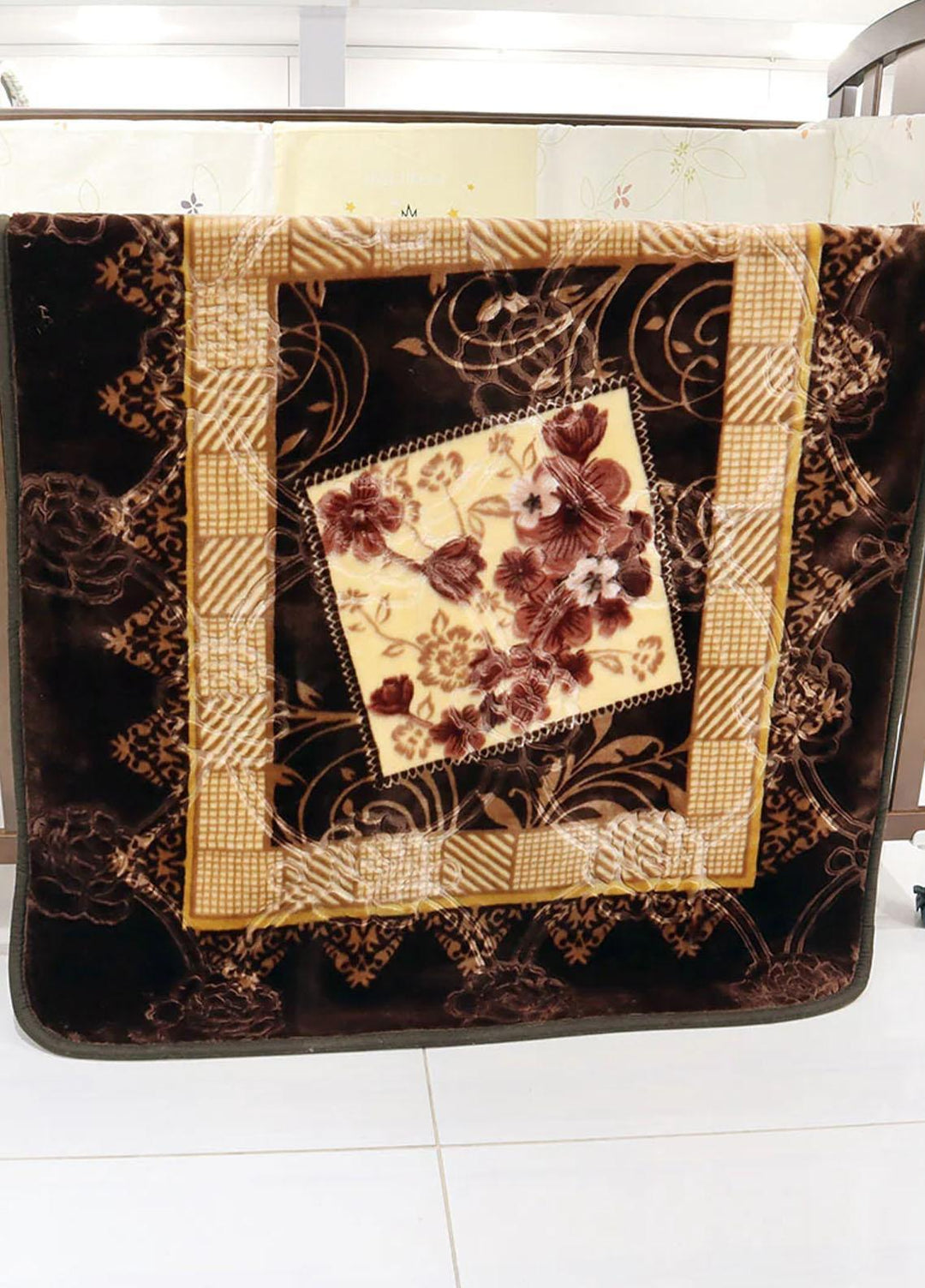 Plush Mink Baby Blanket Royal Embossed Ebony - Baby Product