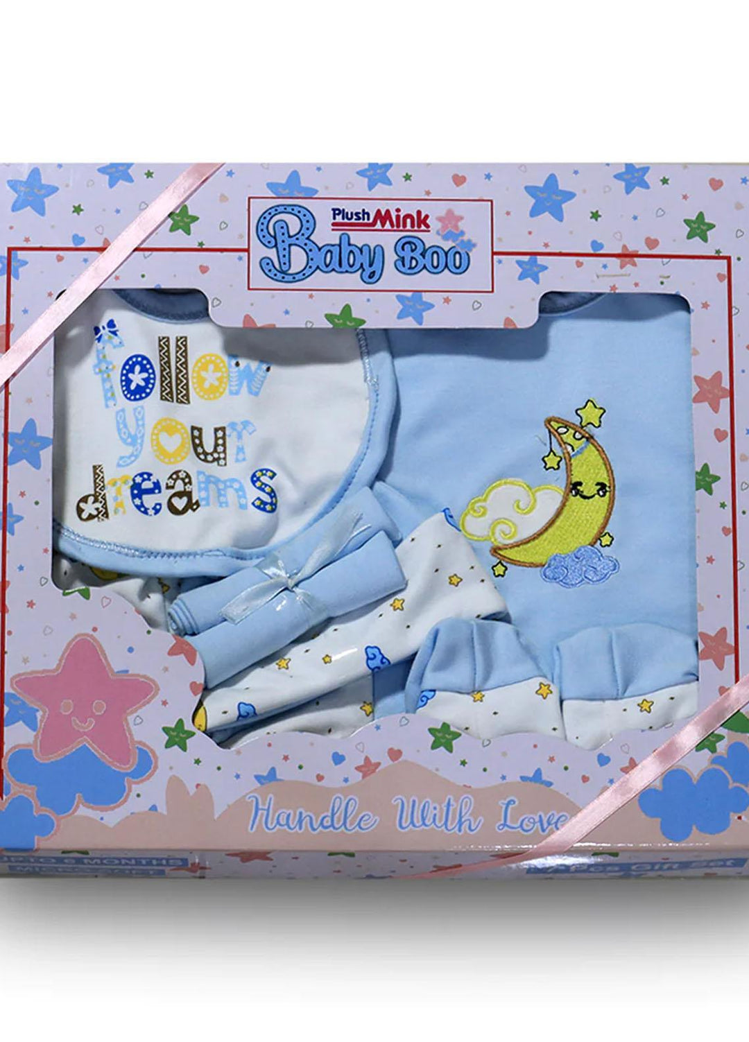 Plush Mink    Gift Set Newborn Babies Gift Set- 7 pieces Gift Set- Baby Boo Blue - Baby Product