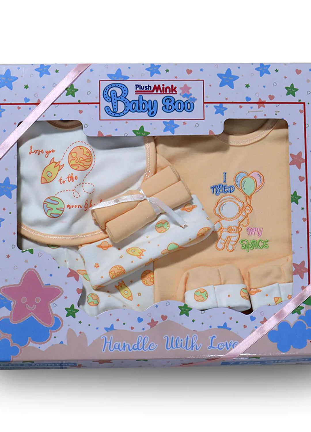 Plush Mink    Gift Set Gift Set for Newborn Baby- 7 pieces Gift Set- Baby Boo Peach - Baby Product