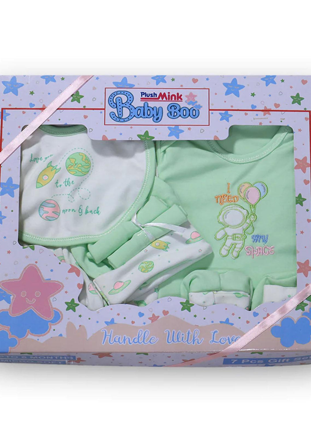 Plush Mink    Gift Set Newborn Baby Gift Set- 7 pieces Gift Set- Baby Boo Mint - Baby Product