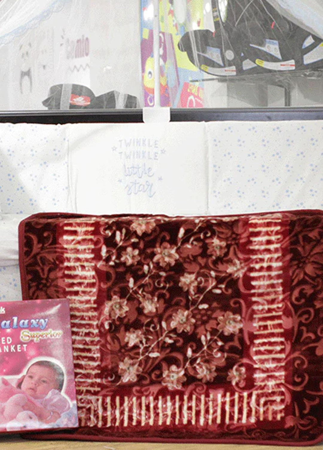 Plush Mink    Blanket Royal Galaxy Embossed Baby blanket - Maroon - Baby Product