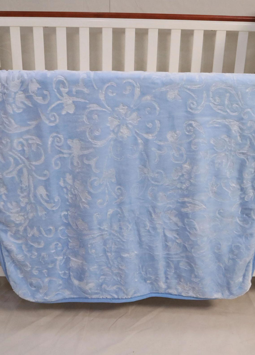 Plush Mink Blanket Tiny Tots Cot Baby Bed Blanket - Solid Blue - Baby Product