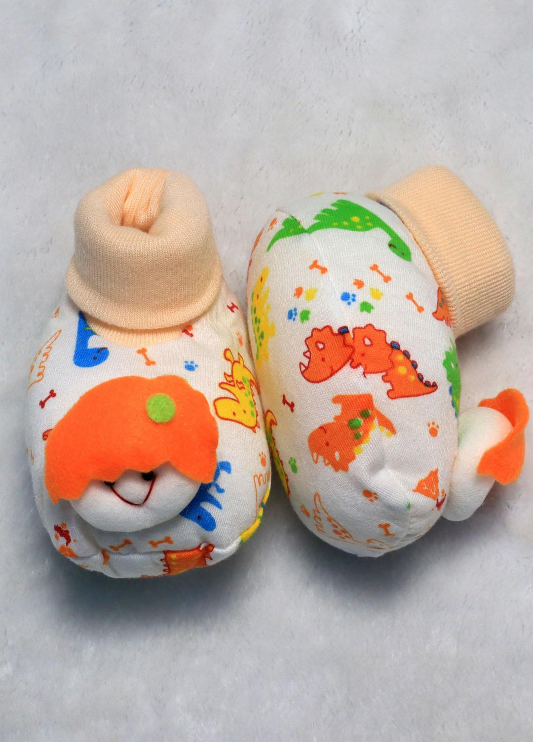 Plush Mink Shoes Newborn Baby Shoes- Orange - Baby Product