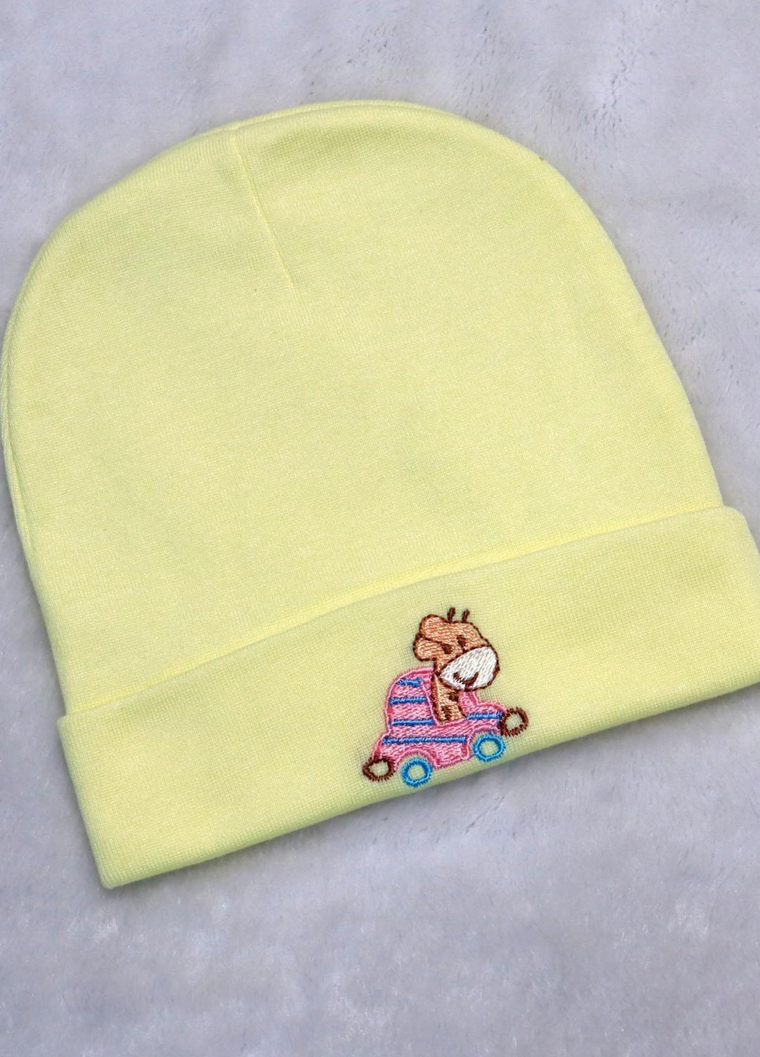 Plush Mink    Cap Infant Baby Cap- Yellow - Baby Product