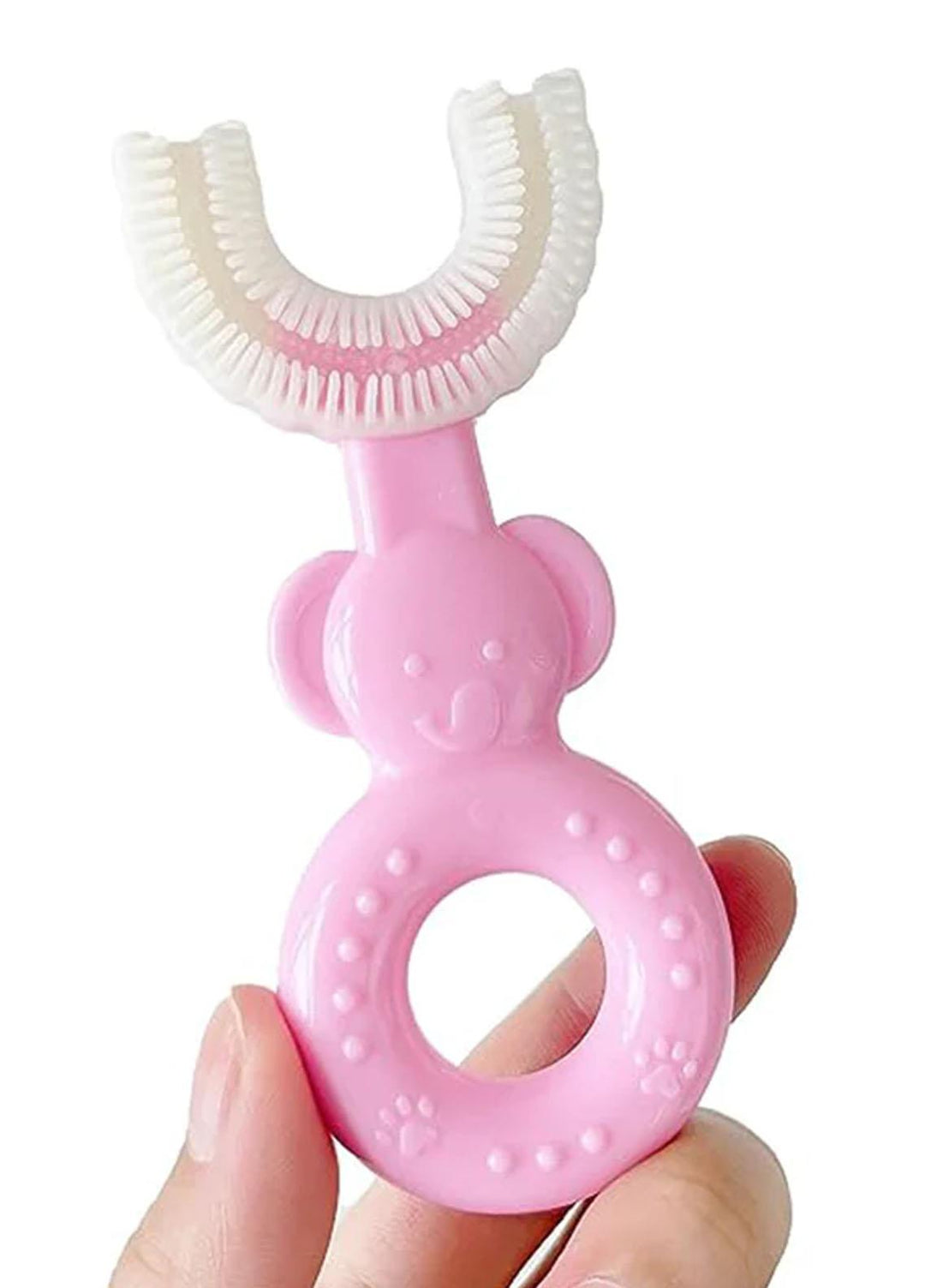 Plush Mink    Toothbrush U shaped Baby Toothbrush- Pink - Baby Product
