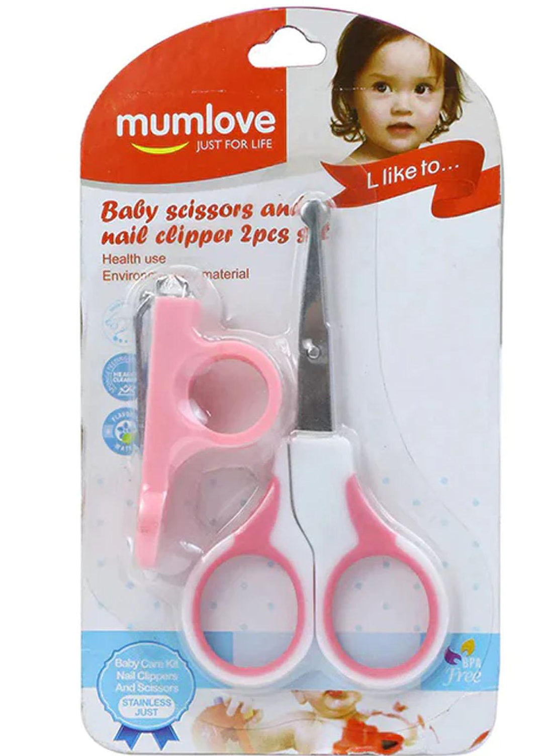 Plush Mink    Clipper Set 2 Pcs Baby Nail Clipper Set - Pink - Baby Product