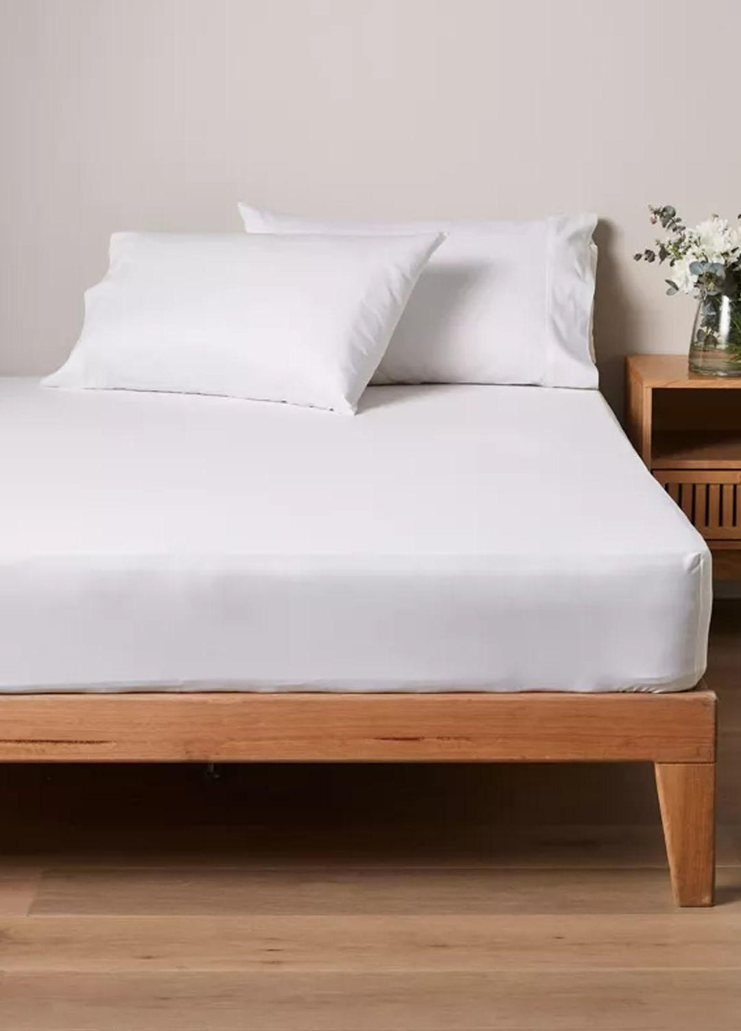 Plush Mink Bed Sheet CottonBliss Fitted Cotton Bed Sheet- Pure White - Plush Mink Blankets & Bed Sets