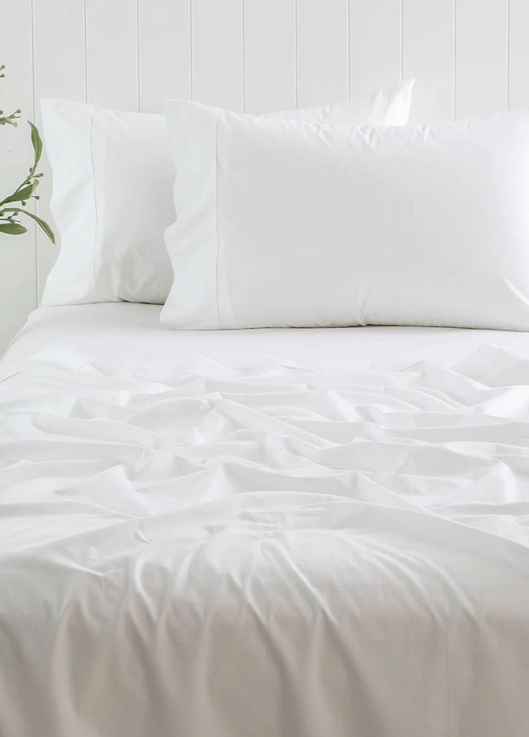Plush Mink Bed Sheet CottonBliss King Flat Cotton Bed Sheet- Pure White - Plush Mink Blankets & Bed Sets