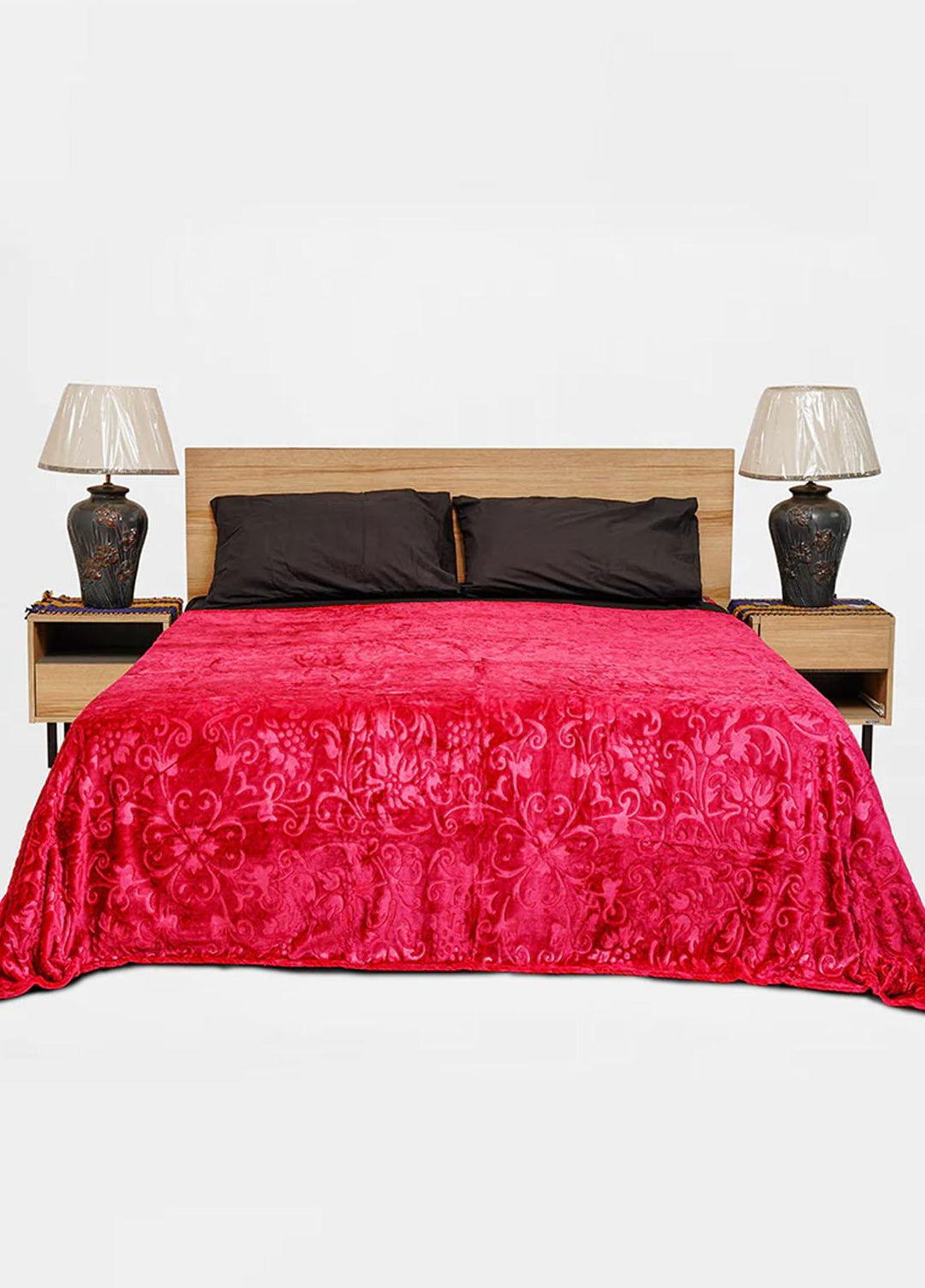Plush Mink Blanket Mansion AC Blanket Flannel Double Bed- Maroon - Plush Mink Blankets & Bed Sets