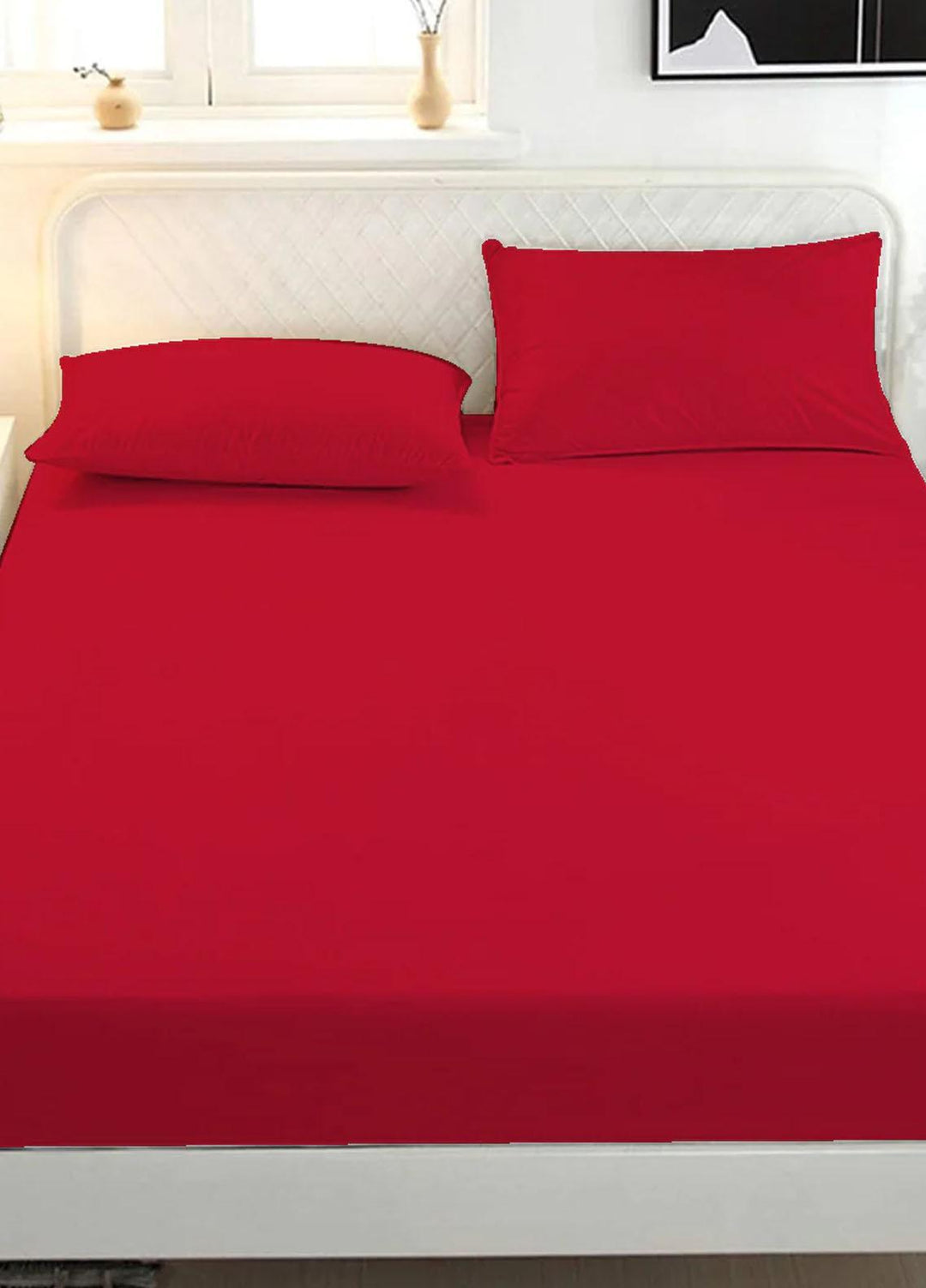 Plush Mink Blissful Bedsheets Double Bed (Solid Dyed) - Cherry - Plush Mink Blankets & Bed Sets