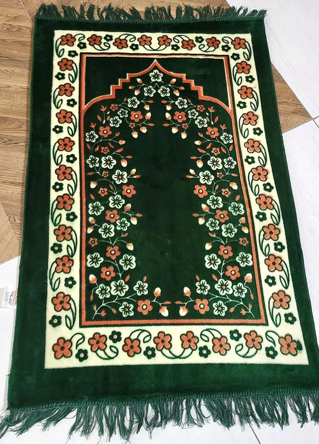 Plush Mink Prayer Mat Plushmink Printed Prayer Mat- Green - Prayer Mats