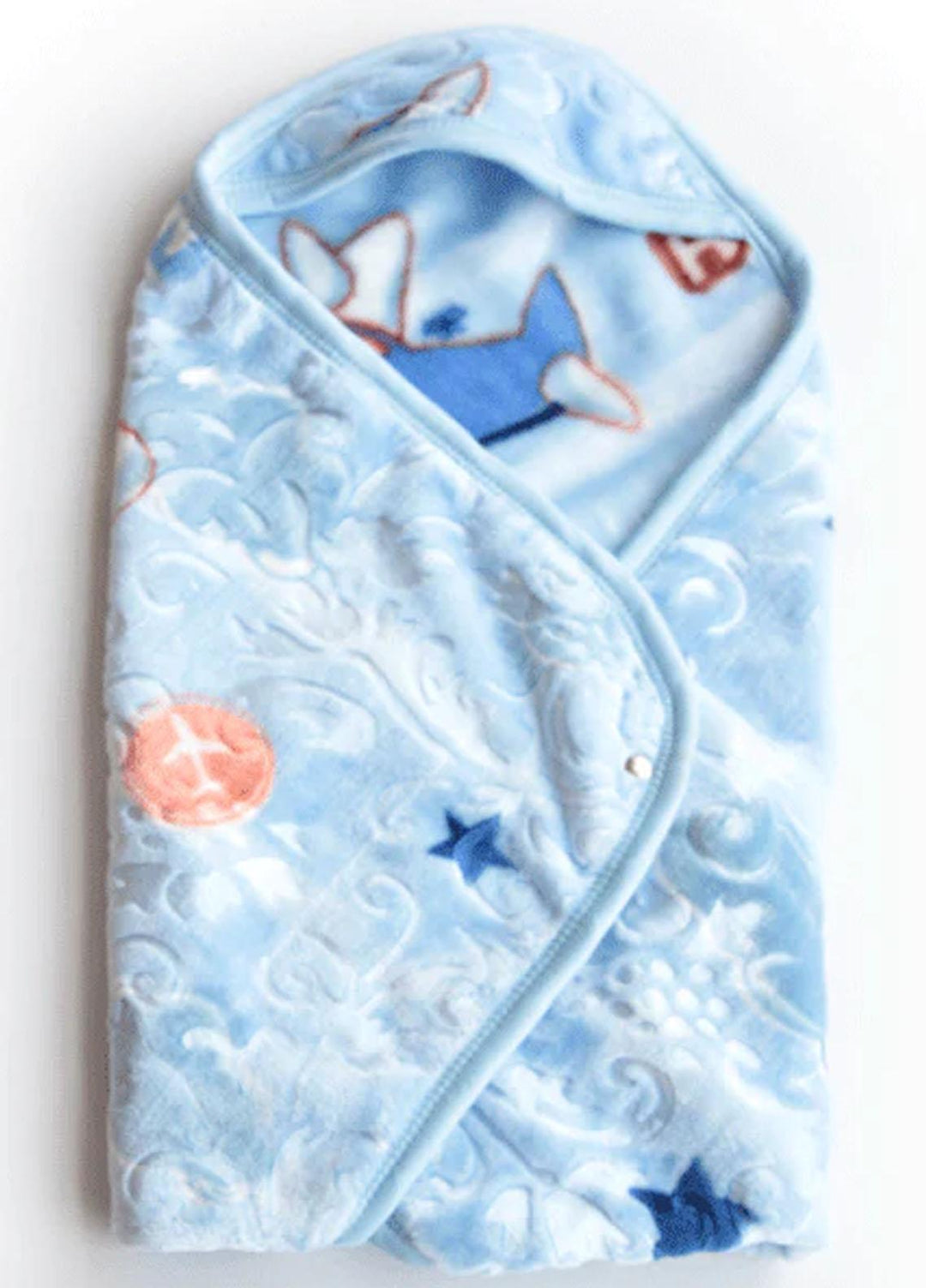 Plush Mink Blanket Baby Chic Baby Blanket- Blue - Plush Mink Blankets & Bed Sets