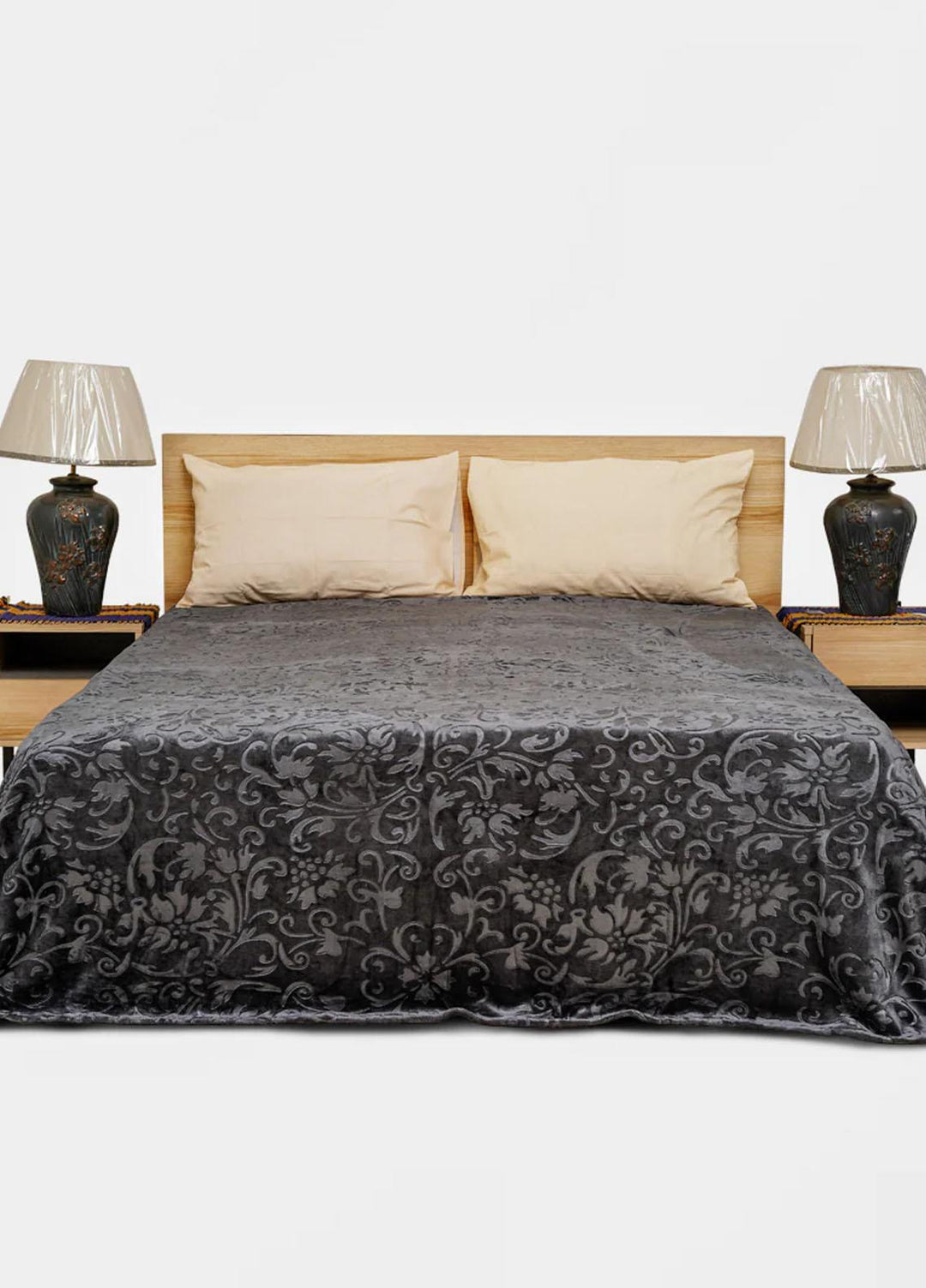 Plush Mink    Blanket Mansion AC Blanket Flannel Double Bed- Grey - Plush Mink Blankets & Bed Sets
