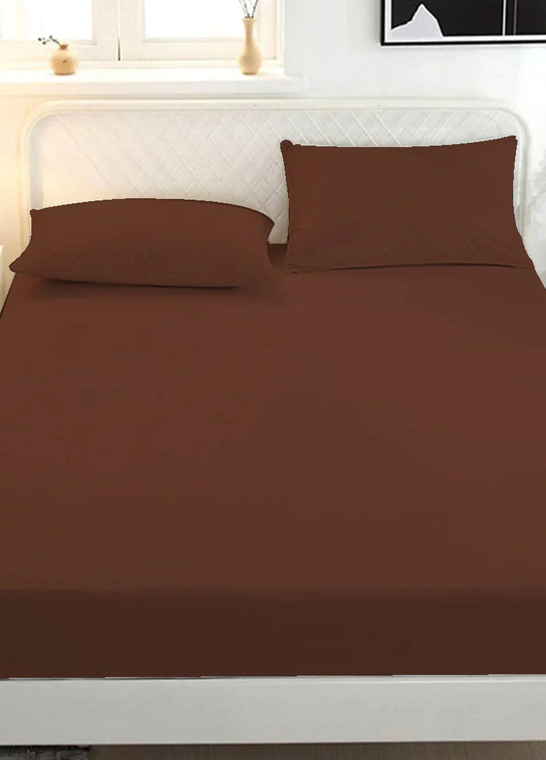 Plush Mink Blissful Bedsheets Double Bed (Solid Dyed)- Chocolate - Plush Mink Blankets & Bed Sets