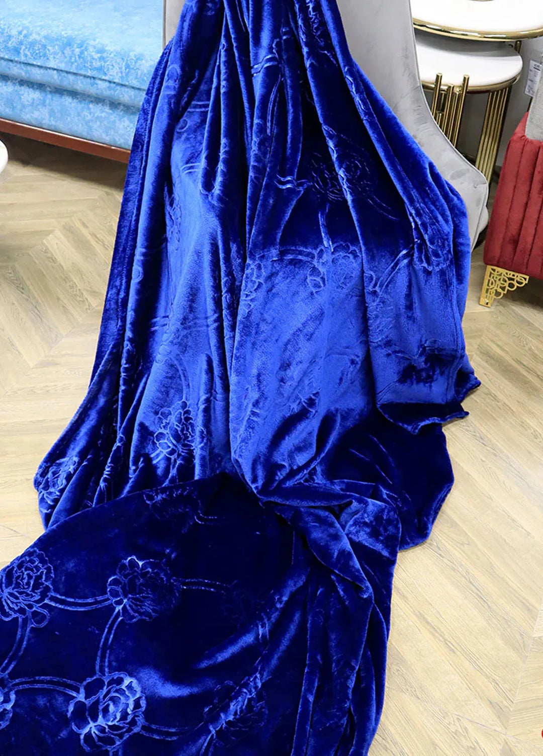 Plush Mink Summer Blanket Navy Blue