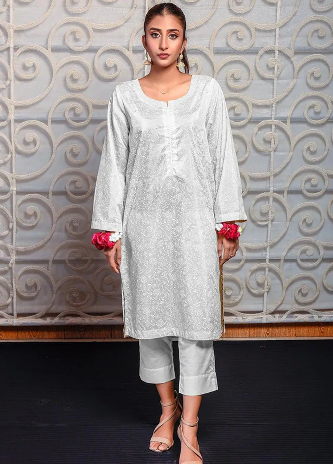 Popular Style Embroidered Raw Silk Unstitched Kurti PS24F NEC11424 - Festive Collection