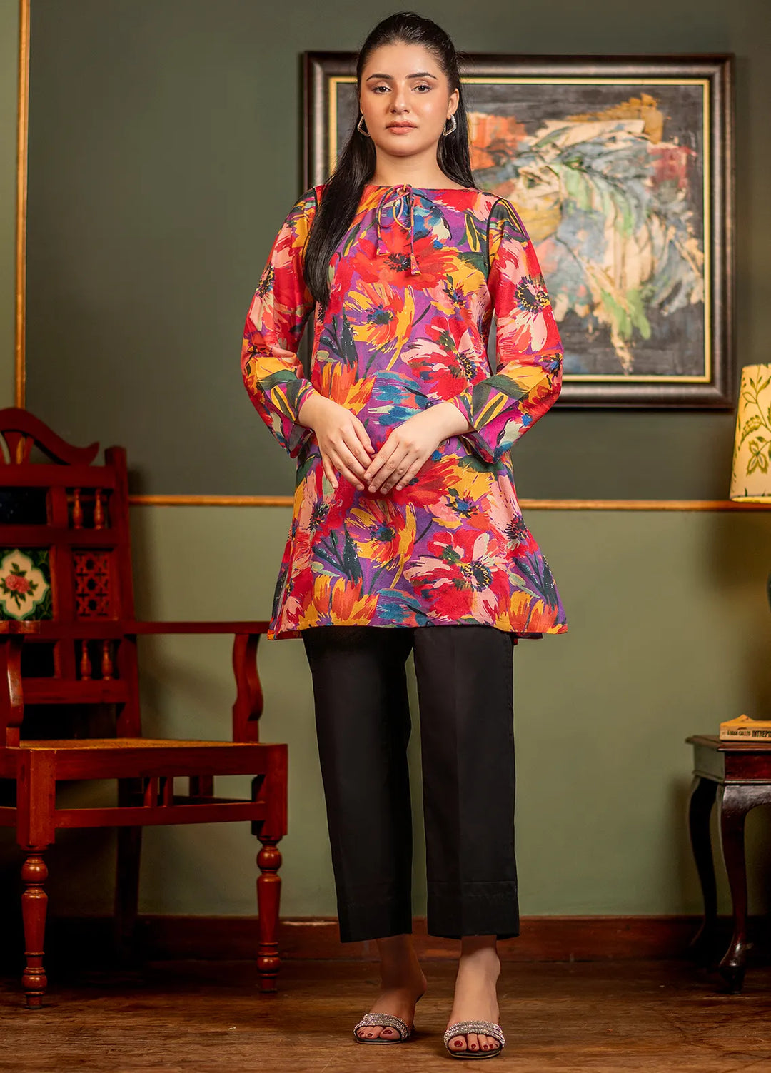 Popular Style Pret Printed Karandi Kurti D-02