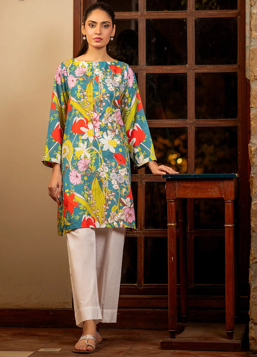 Popular Style Pret Printed Karandi Kurti D-04