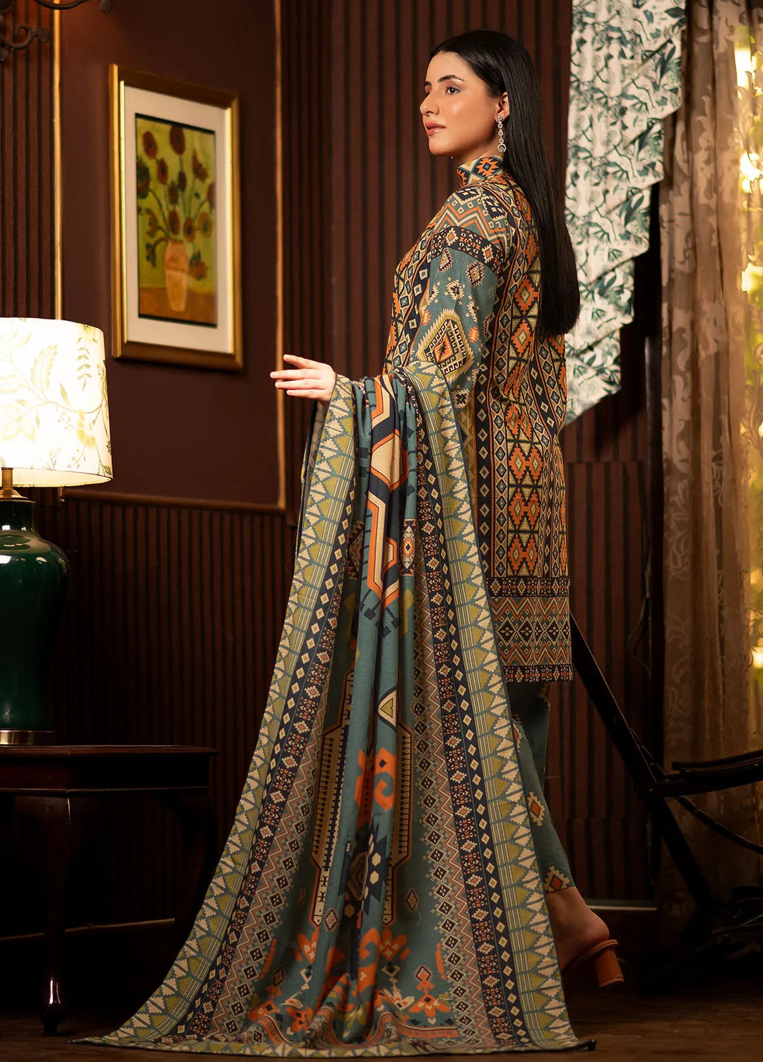 Popular Style Printed Khaddar Suits Unstitched 3 Piece PS24KU NEC-156-24 - Women Collection