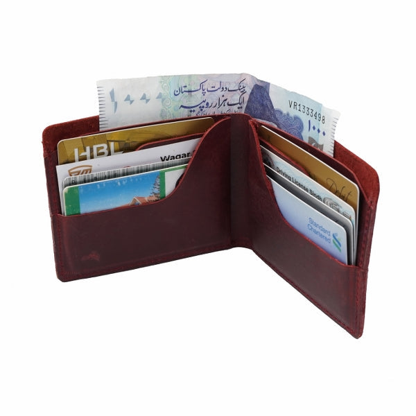 Vintage by Jild Mens Genuine Vintage Leather Wallet-CRIMSON RED S2 - Wallets Collection
