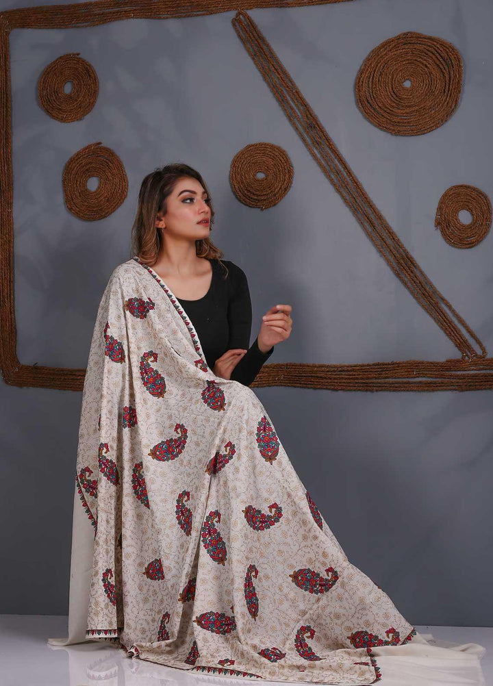Sanaulla Exclusive Range Embroidered Pashmina  Shawl SU20P 323862 - Pashmina Shawls