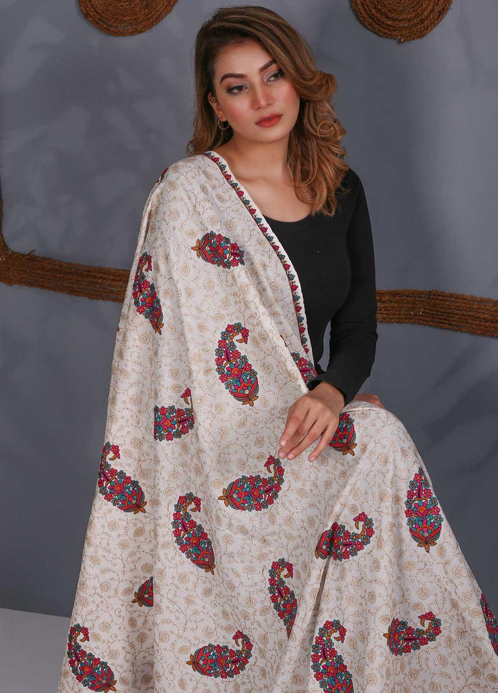 Sanaulla Exclusive Range Embroidered Pashmina  Shawl SU20P 323862 - Pashmina Shawls