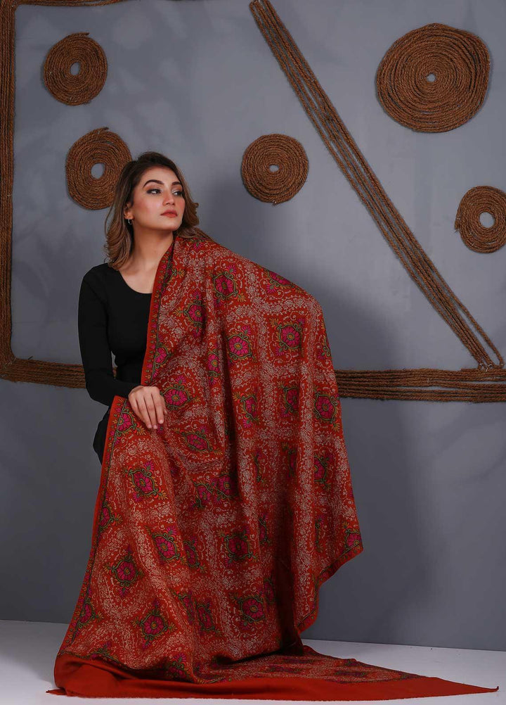 Sanaulla Exclusive Range Embroidered Pashmina  Shawl SU20P 323863 - Pashmina Shawls