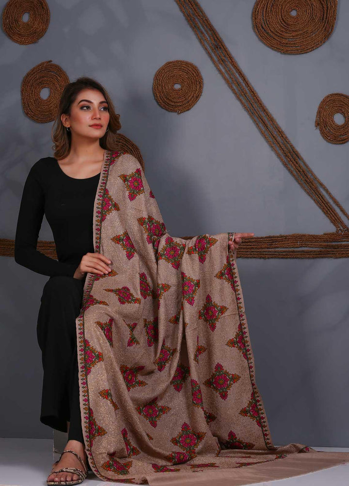 Sanaulla Exclusive Range Embroidered Pashmina  Shawl SU20P 323865 - Pashmina Shawls