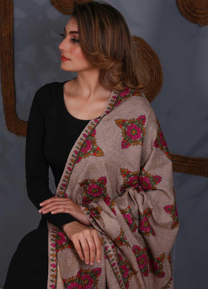 Sanaulla Exclusive Range Embroidered Pashmina  Shawl SU20P 323865 - Pashmina Shawls