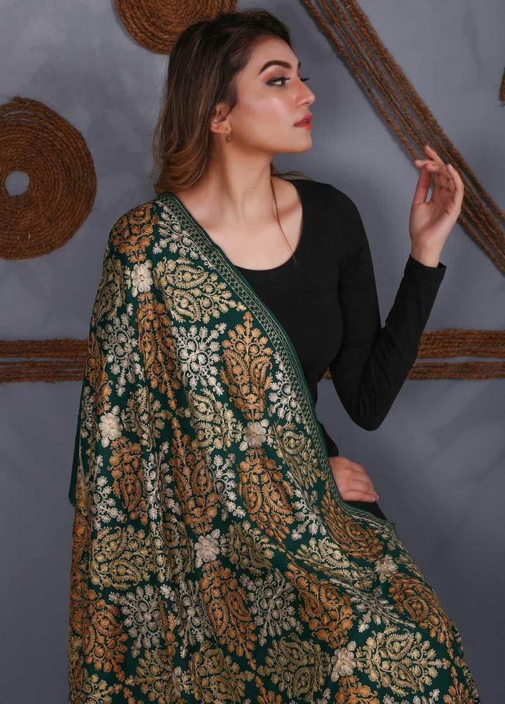 Sanaulla Exclusive Range Embroidered Pashmina  Shawl SU20P 323887 - Pashmina Shawls