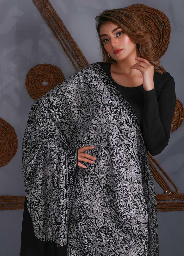 Sanaulla Exclusive Range Embroidered Pashmina  Shawl SU20P 323996 - Pashmina Shawls
