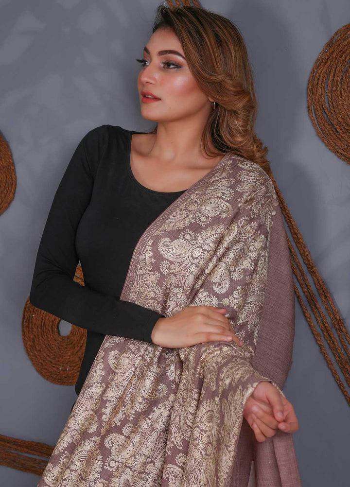 Sanaulla Exclusive Range Embroidered Pashmina  Shawl SU20P 324001 - Pashmina Shawls