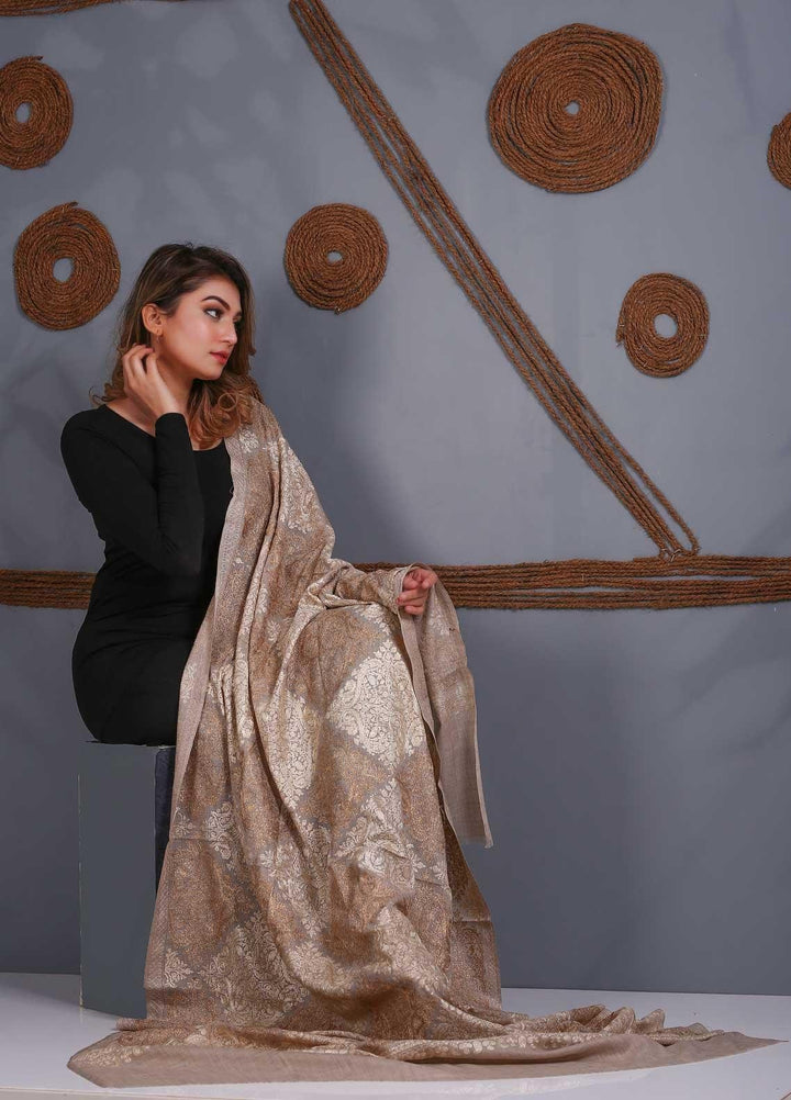 Sanaulla Exclusive Range Embroidered Pashmina  Shawl SU20P 324010 - Pashmina Shawls
