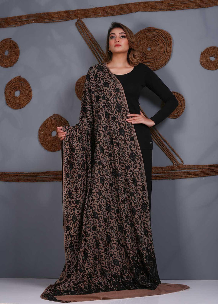 Sanaulla Exclusive Range Embroidered Pashmina  Shawl SU20P 324118 - Pashmina Shawls