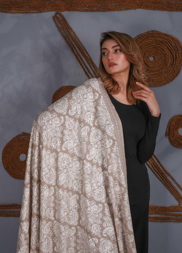 Sanaulla Exclusive Range Embroidered Pashmina  Shawl SU21P Resham Aari 324003 - Pashmina Shawls