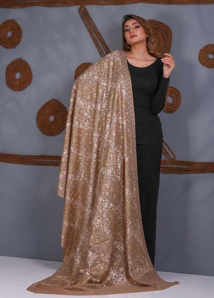 Sanaulla Exclusive Range Embroidered Pashmina  Shawl SU21P Resham Aari 324008 - Pashmina Shawls