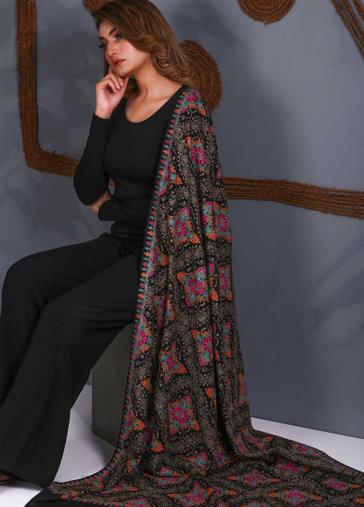 Sanaulla Exclusive Range Embroidered Pashmina  Shawl SU21P Resham Rich 323867 - Pashmina Shawls