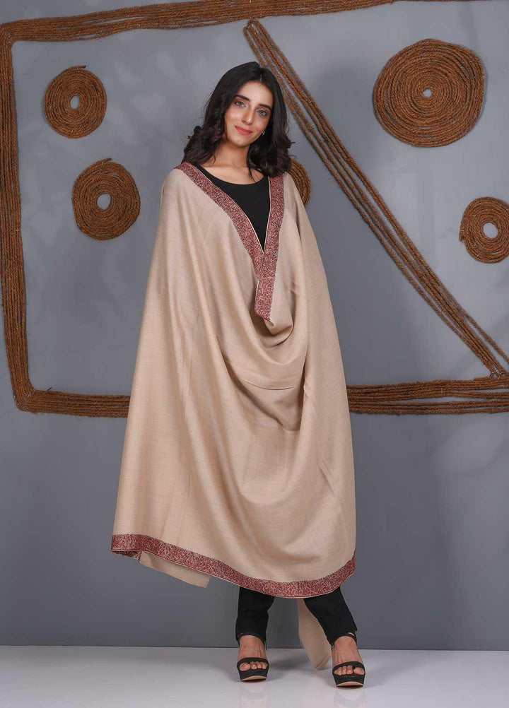 Sanaulla Exclusive Range Embroidered Pashmina  Shawl SU21PS 249916 - Pashmina Shawls