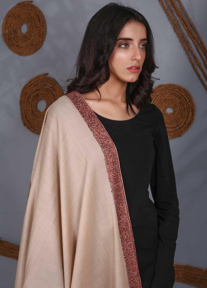 Sanaulla Exclusive Range Embroidered Pashmina  Shawl SU21PS 249916 - Pashmina Shawls