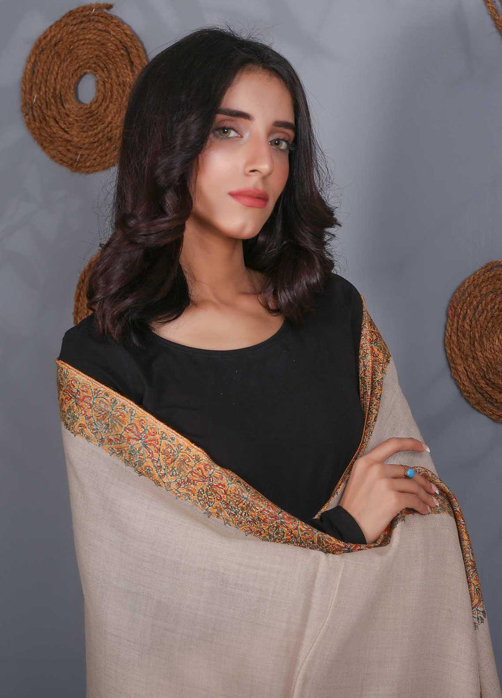 Sanaulla Exclusive Range Embroidered Pashmina  Shawl SU21PS 323495 - Pashmina Shawls
