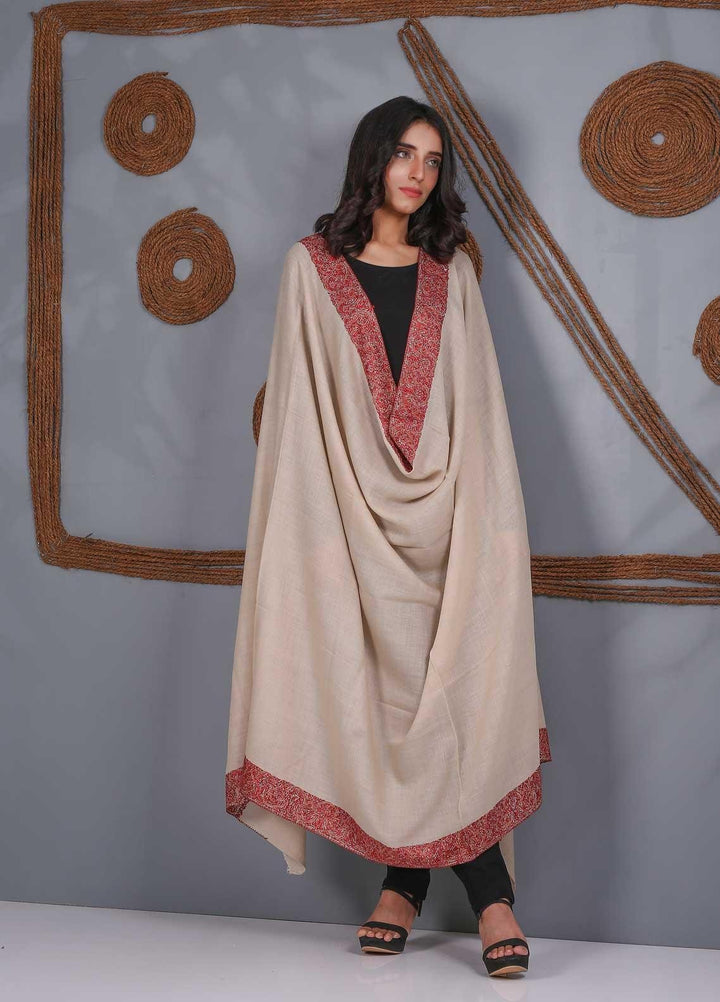 Sanaulla Exclusive Range Embroidered Pashmina  Shawl SU21PS 323496 - Pashmina Shawls