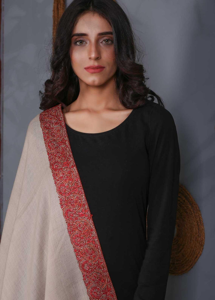 Sanaulla Exclusive Range Embroidered Pashmina  Shawl SU21PS 323496 - Pashmina Shawls