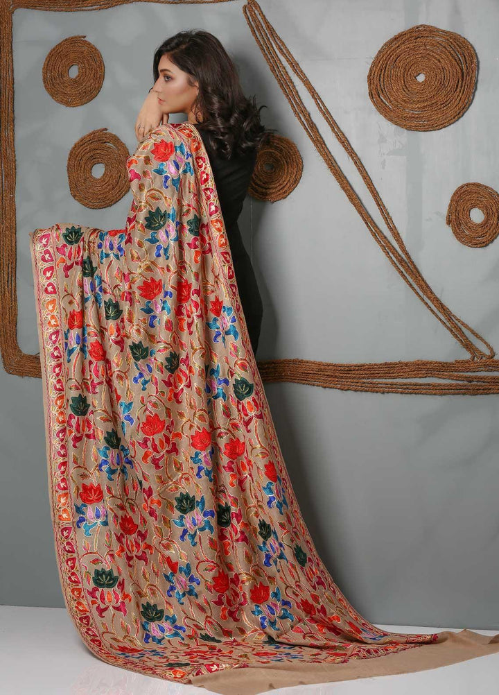 Sanaulla Exclusive Range Embroidered Pashmina  Shawl SU21PS 323809 - Pashmina Shawls