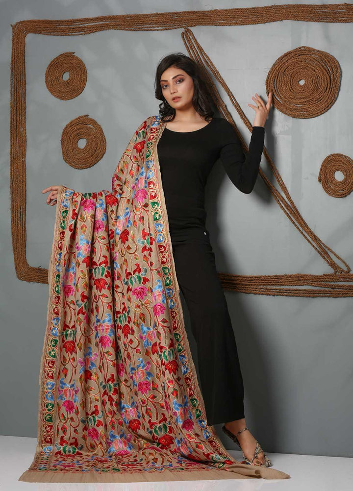Sanaulla Exclusive Range Embroidered Pashmina  Shawl SU21PS 323810 - Pashmina Shawls