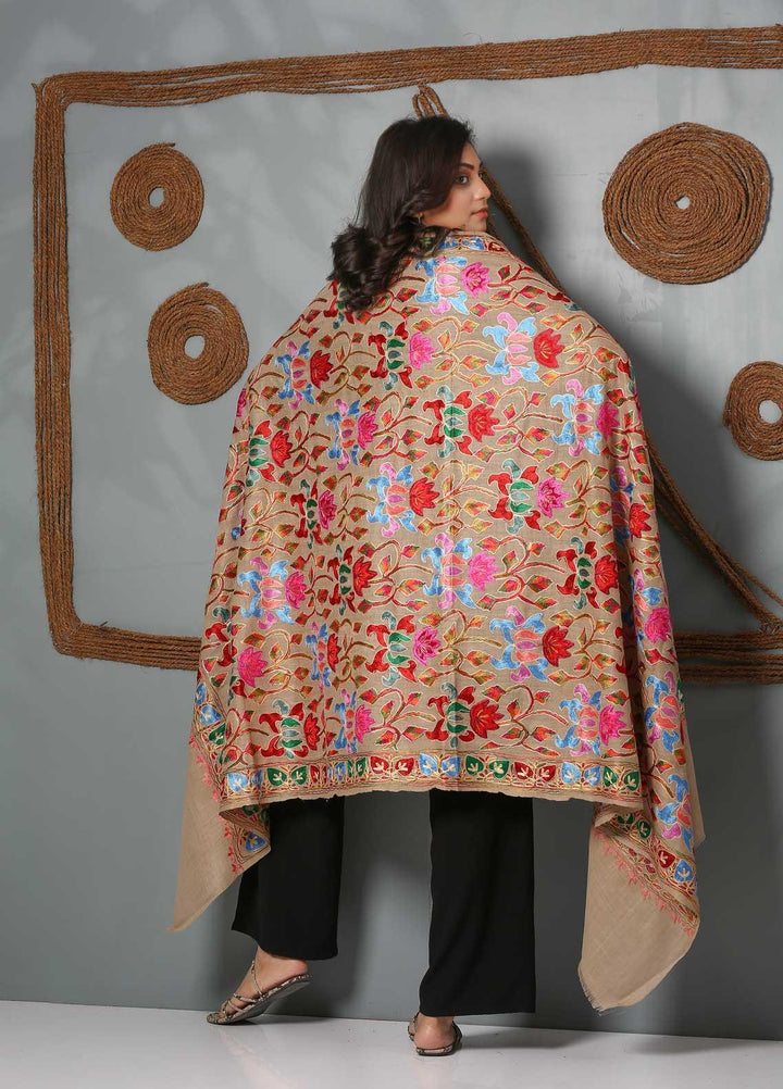 Sanaulla Exclusive Range Embroidered Pashmina  Shawl SU21PS 323810 - Pashmina Shawls