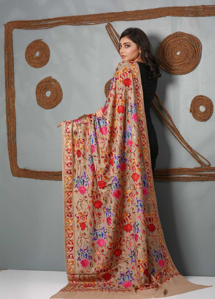 Sanaulla Exclusive Range Embroidered Pashmina  Shawl SU21PS 323811 - Pashmina Shawls